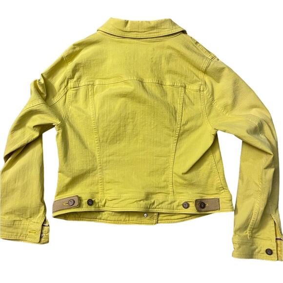Anthropologie Pilcro‎ and the Letterpress Yellow Denim Jacket Size Large Petite - Picture 3 of 9